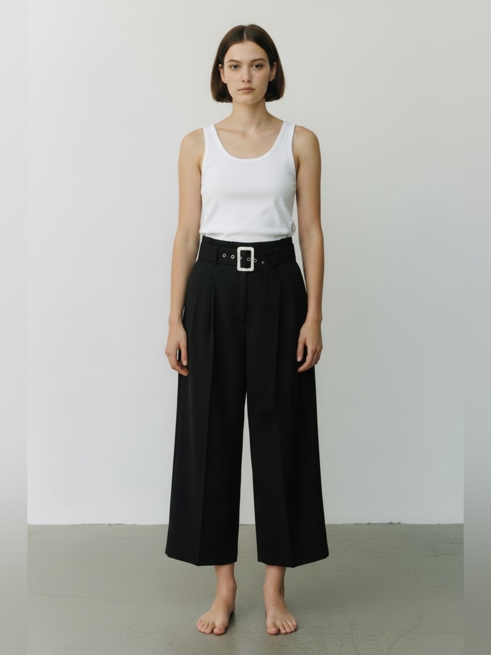 Revolve House of Sunny Black wide leg crop capri pant 0 indie sleaze goth